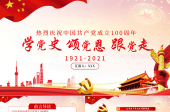 紅色大氣簡(jiǎn)約黨政風(fēng)熱烈慶祝中國(guó)共產(chǎn)黨成立一百周年ppt