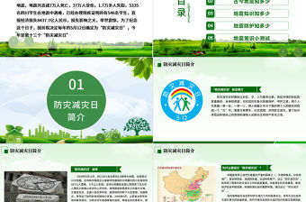 2021防災減災中小學生地震知識主題教育班會PPT模板