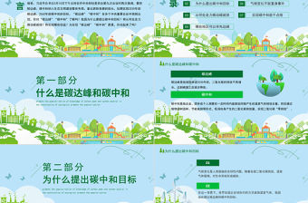 2021碳達(dá)峰和碳中和解讀PPT推進(jìn)生態(tài)文明建設(shè)知識(shí)科普宣傳模板