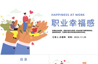 2022職業幸福感PPT插畫風企業培訓職業特質職業幸福感培訓課件模板下載