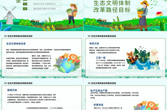 2022推進生態(tài)文明建設美麗中國PPT卡通風大力推進生態(tài)文明努力建設美麗中國專題課件模板
