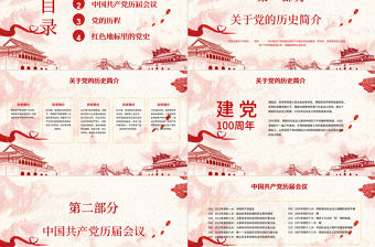 紅色簡約黨建風百年恰是風華正茂慶祝中國共產黨建黨百年PPT