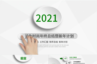 2021年終總結(jié)PPT清新簡約時尚微立體模板
