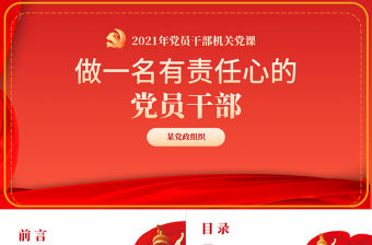 2021做一名有責(zé)任心的黨員干部PPT黨支部黨員干部機(jī)關(guān)黨課課件