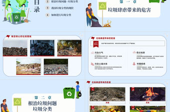 2022實施垃圾分類共享健康生活PPT卡通風保護環境實施垃圾分類共享健康生活公益宣傳主題教育課件模板