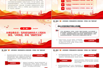 2022“三個維度”標注新時代黨的建設歷史性成就PPT大氣黨建風黨員干部學習教育專題黨課黨建課件