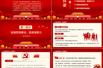 2022黨支部年終工作總結PPT色大氣基層黨組織黨支部工作匯報年度述職報告模板