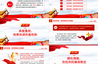 2022關(guān)于意識(shí)形態(tài)風(fēng)險(xiǎn)點(diǎn)排查和采取的防范措施PPT紅色精美風(fēng)黨員干部學(xué)習(xí)教育專(zhuān)題黨課黨建課件模板