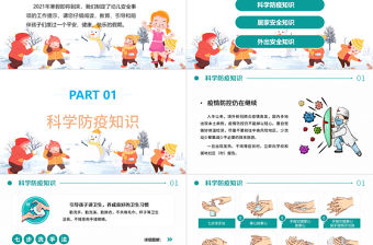 簡約白色卡通中小學(xué)幼兒寒假安全須知教育安全班會PPT