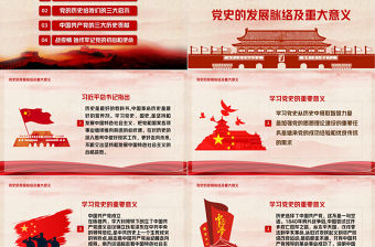 紅色黨政風(fēng)中國(guó)共產(chǎn)黨建黨100周年P(guān)PT模板