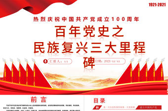 2021百年黨史之民族復興三大里程碑PPT熱烈慶祝中國共產黨成立100周年專題黨課課件