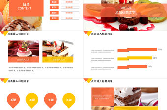 餐飲美食甜品店茶餐廳下午茶PPT動態模板