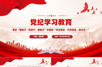 要在醒腦子照鏡子擼袖子中做到學深悟透對照檢視知行合一PPT紅色大氣黨紀學習教育微黨課下載