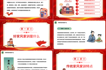 2022傳家風立家訓PPT紅色發(fā)揚傳統(tǒng)文化傳承家風家訓課件模板