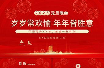 2023元旦晚會(huì)歲歲常歡愉年年皆勝意公司元旦晚會(huì)模板下載