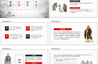 2021思想品德教育PPT水墨中國風謙虛禮貌誠實守信傳統(tǒng)美德主題班會課件模板下載