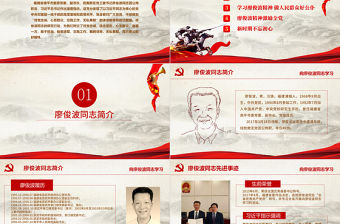 向廖俊波同志學習黨建教育PPT模板