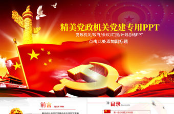 精美黨政機關黨政黨建專用PPT模板