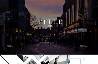 黑白藍歐美雜志風中文字體工作匯報PPT