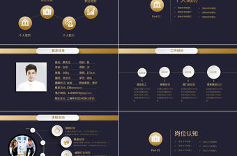 時尚黑金自我介紹PPT個人簡歷PPT模板