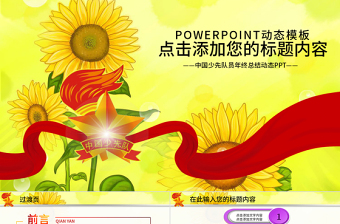少先隊紅領(lǐng)巾小學(xué)生向日葵年終總結(jié)PPT