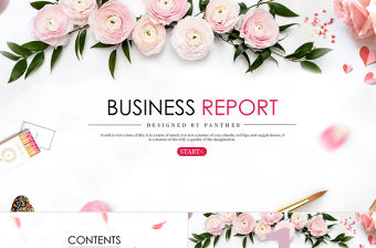 玫瑰花語小清新工作總結匯報模板