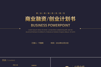 框架完整大氣黑金商業(yè)策劃書創(chuàng)業(yè)計劃書PPT