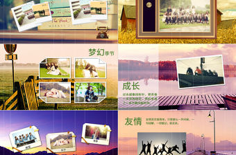唯美青春懷舊畢業(yè)紀(jì)念相冊電子相冊PPT模板