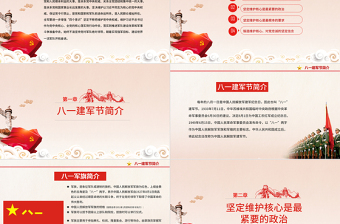 建軍節(jié)中國夢強(qiáng)軍夢維護(hù)核心PPT模板