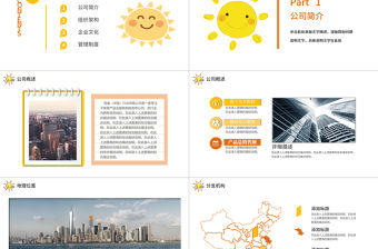 卡通太陽簡約新員工入職培訓手冊ppt模板