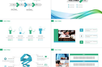 2019年藍綠色商業計劃書PPT模板