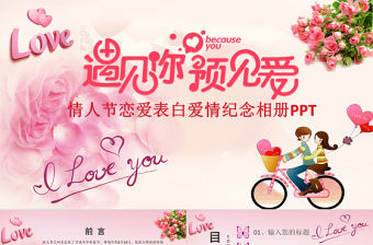 情人節(jié)戀愛表白愛情紀念相冊PPT模板