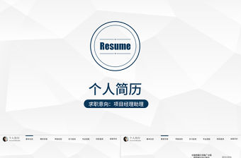 最新使用簡約個人簡歷PPT模板求職簡歷