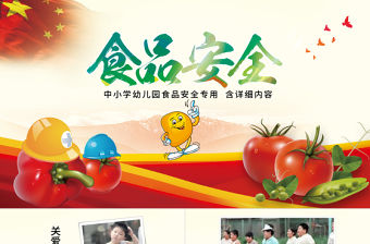 校園小學生食品安全健康動態PPT模板宣傳