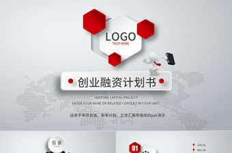 商業商務創業策劃書計劃書PPT模板