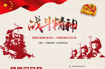 戰(zhàn)斗精神軍隊(duì)七一建黨96周年黨建PPT模版