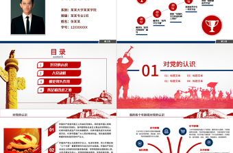 2017紅藍(lán)色入黨答辯匯報(bào)自我介紹PPT