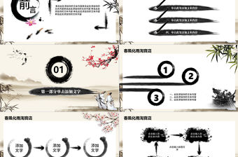 花卉古風PPT模板