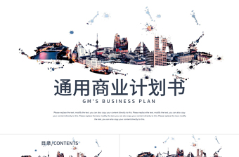 2018城市剪影通用商業(yè)計(jì)劃書PPT