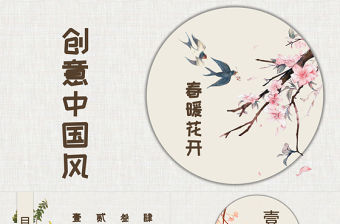 創意中國風花卉文藝動態PPT模板