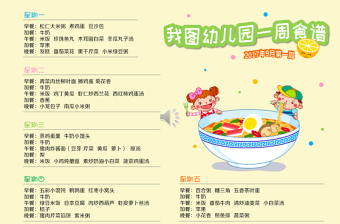 幼兒園一周營(yíng)養(yǎng)食譜ppt模版
