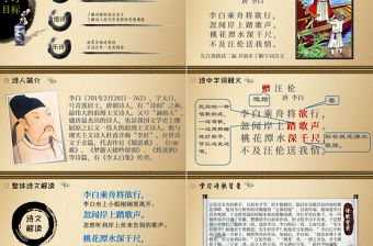 語文課件贈汪倫PPT模板