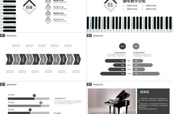 音樂藝術鋼琴少兒培訓ppt模板