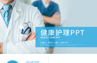 健康護理身心健康工作總結PPT模板