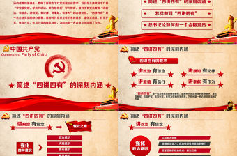 精美大氣四講四有專題教育PPT