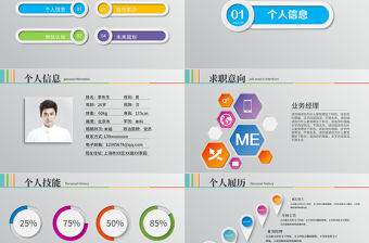 微立體大氣個人簡歷崗位競聘動態ppt模板