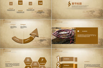 古香古色小葉紫檀佛珠ppt動態模板