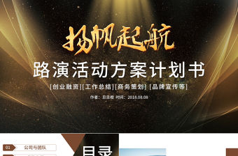 大氣路演活動方案策劃書PPT模板