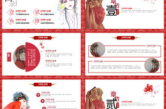 中國風京劇傳統文化工作總結PPT模板