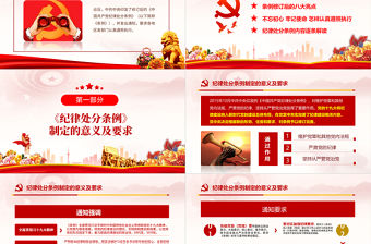 原創精講新版中國共產黨紀律處分條例黨課PPT-版權可商用